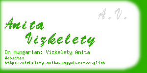 anita vizkelety business card